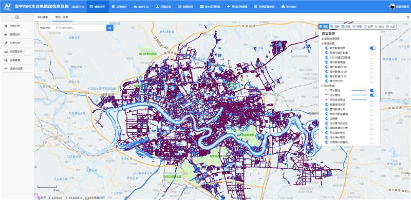 南宁市城市排水设施地理信息系统(即厂网河湖一体化管控平台)